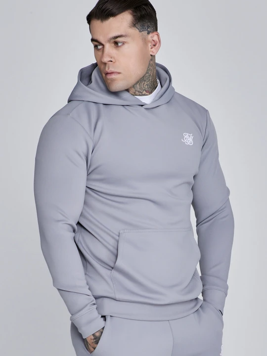 Zdjęcie produktu SikSilk Męska Szara Essentials Poly Bluza z Kapturem