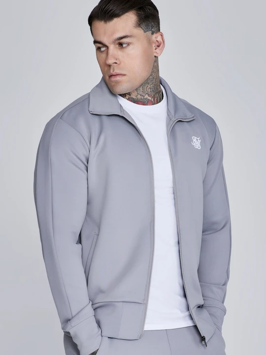 Zdjęcie produktu SikSilk Męska Szara Essentials Poliestrowa Bluza Treningowa