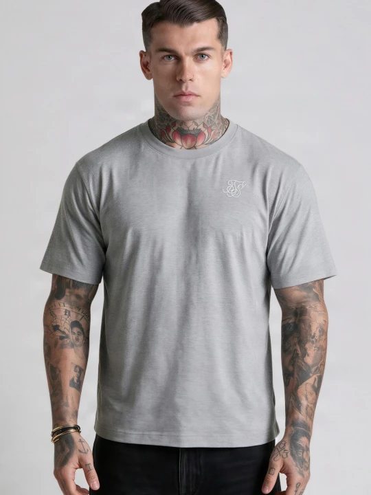 Zdjęcie produktu SikSilk Mens Grey Essentials Regular Fit T-Shirt