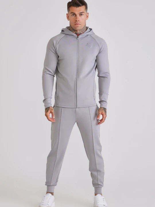 Zdjęcie produktu SikSilk Męska Szara Bluza z Kapturem i Spodnie Dresowe Zestaw