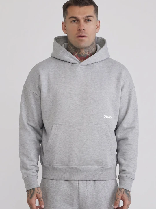 Zdjęcie produktu SikSilk Mens Grey Marl Overhead Hoodie