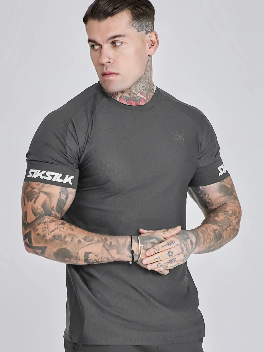 Zdjęcie produktu SikSilk Męski Szary Tech T-Shirt