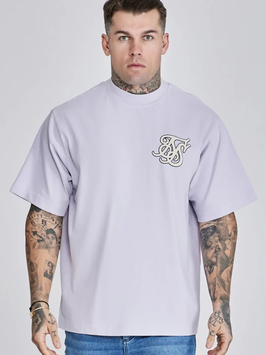 Zdjęcie produktu SikSilk Męski Lawendowy Oversized T-Shirt purpurowy