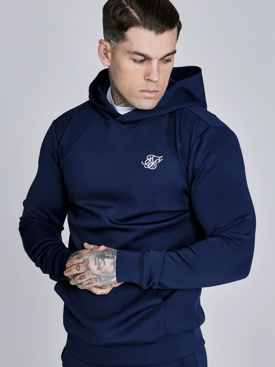 Zdjęcie produktu SikSilk Męska Granatowa Essentials Poliester Bluza z kapturem