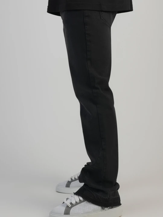 Zdjęcie produktu SikSilk Męskie Prane Czarne Flare Fit Jeansy
