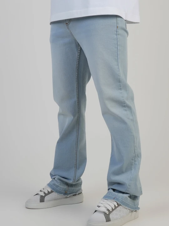 Zdjęcie produktu SikSilk Męskie Prane Jasnoniebieskie Flare Fit Jeansy