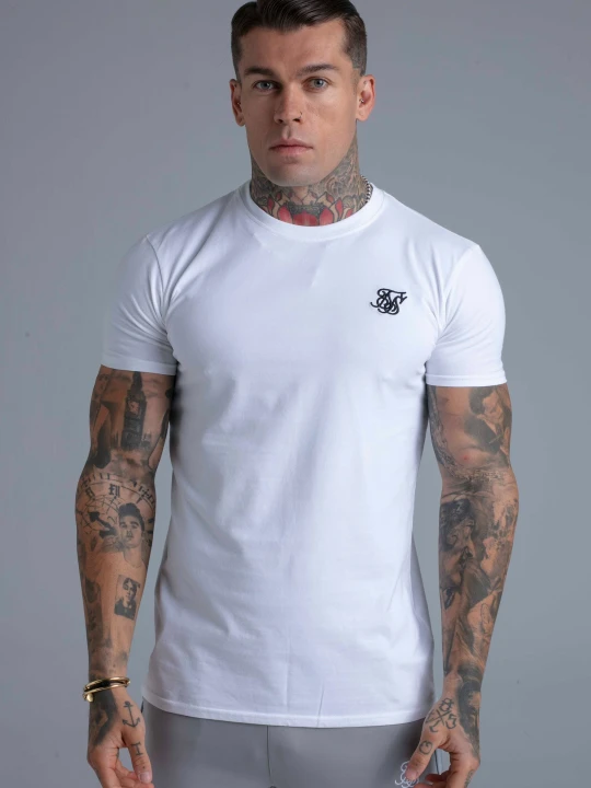 Zdjęcie produktu SikSilk Męska Biała Koszulka Essentials