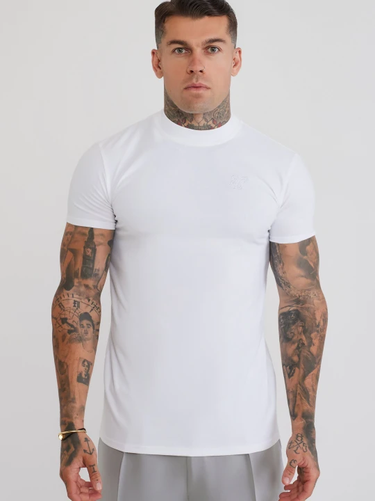 Zdjęcie produktu SikSilk Męska Biała Obcisła Koszulka Mięśniowa