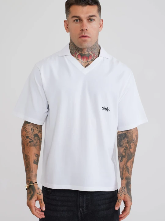 Zdjęcie produktu SikSilk Męska Biała Koszulka Polo