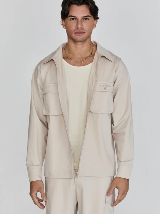 Zdjęcie produktu SikSilk Męska Beżowa Kurtka Utility Smart