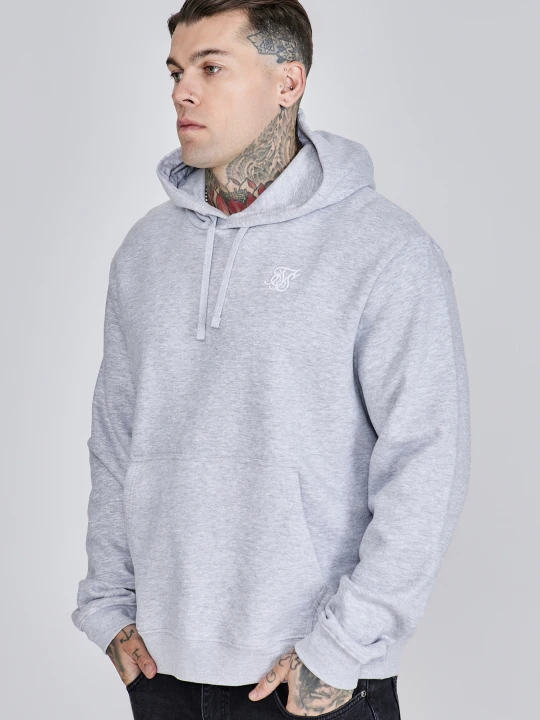 Zdjęcie produktu SikSilk Męska Bluza z Kapturem Essentials w Kolorze Szarym Melanżowym