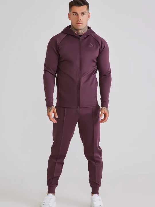 Zdjęcie produktu SikSilk Męska Bordowa Bluza z Kapturem i Spodnie Dresowe Zestaw