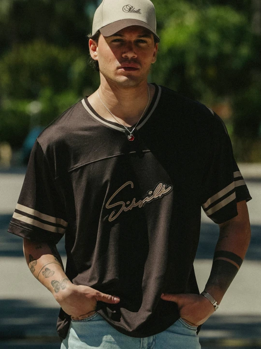 Zdjęcie produktu SikSilk Męska Brązowa Koszulka Piłkarska T-Shirt