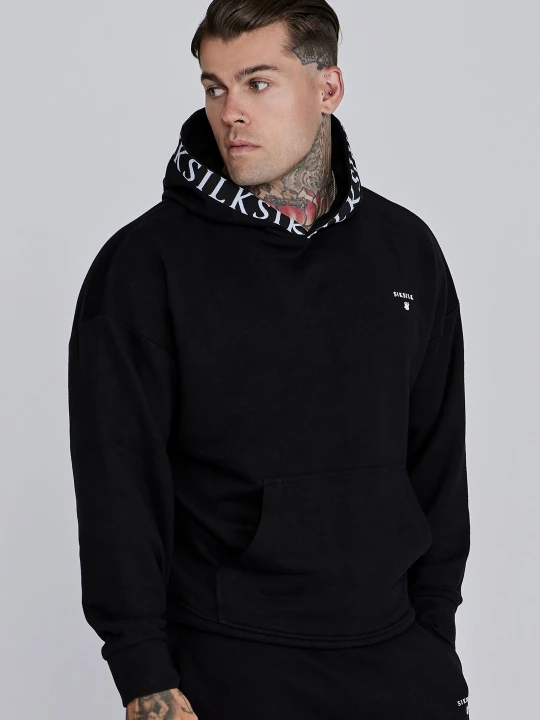 Zdjęcie produktu SikSilk Męska Czarna Bluza z Kapturem
