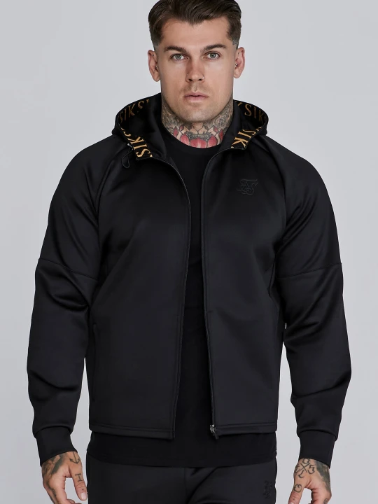 Zdjęcie produktu SikSilk Męska Czarna Bluza z Pełnym Zamkiem