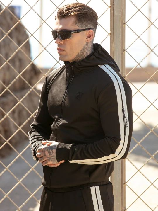 Zdjęcie produktu SikSilk Męska Czarna Bluza z Pełnym Zamkiem