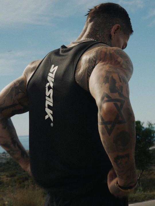 Zdjęcie produktu SikSilk Męska Czarna Kamizelka z Logiem