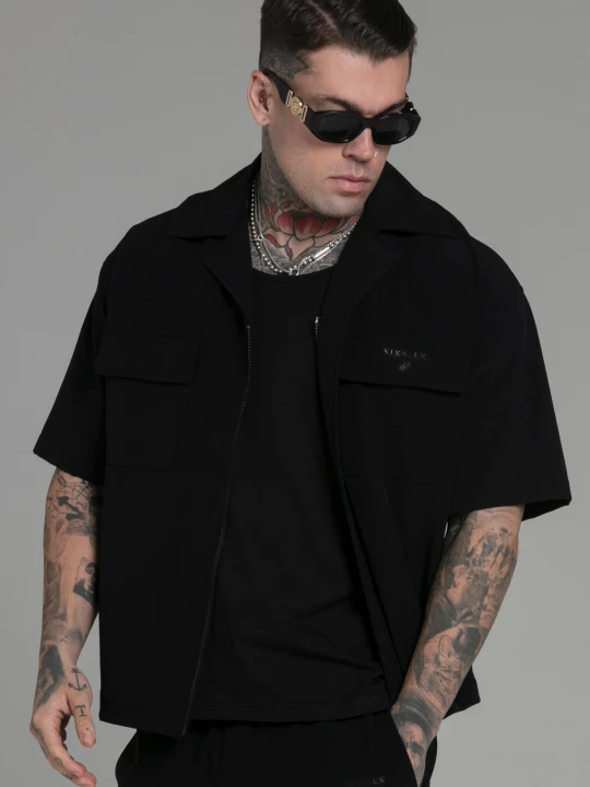 Zdjęcie produktu SikSilk Męska Czarna Koszula Utility