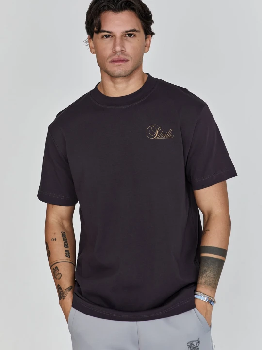 Zdjęcie produktu SikSilk Męska Czarna Koszulka z Grafiką