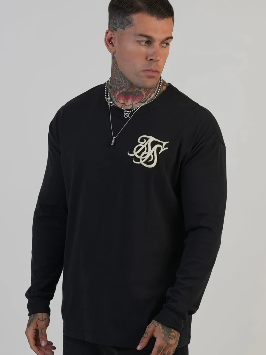 Zdjęcie produktu SikSilk Męska Czarna Koszulka z Logiem T-Shirt