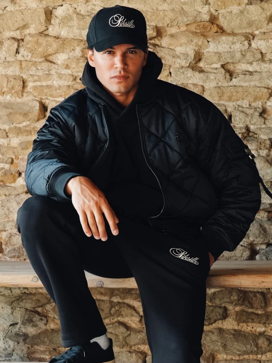 Zdjęcie produktu SikSilk Męska Czarna Kurtka Bomber