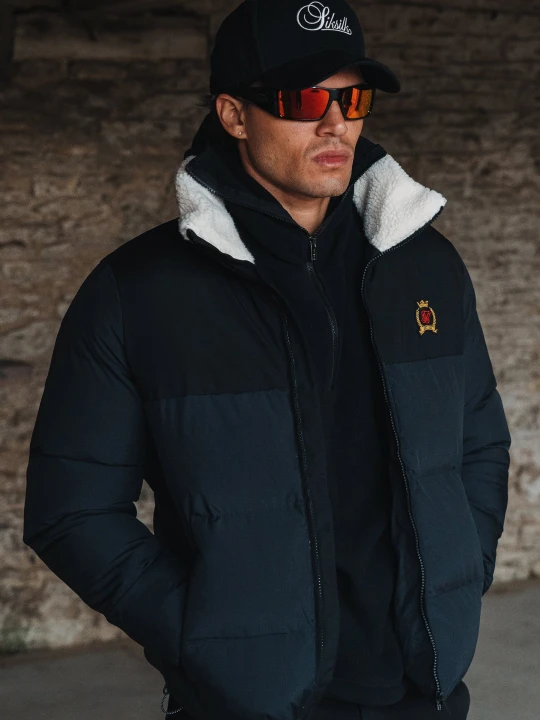 Zdjęcie produktu SikSilk Męska Czarna Kurtka Puchowa
