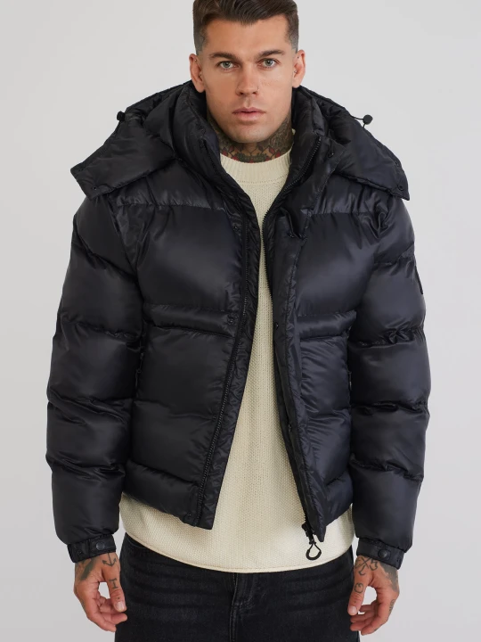 Zdjęcie produktu SikSilk Męska Czarna Kurtka Puchowa