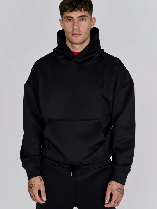 Zdjęcie produktu SikSilk Męska Czarna Oversized Bluza z Kapturem Dynamic