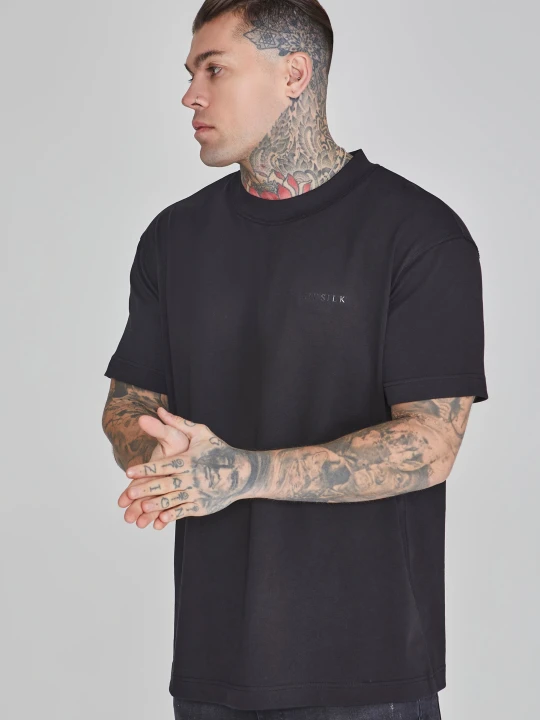 Zdjęcie produktu SikSilk Męska Czarna Oversized Koszulka