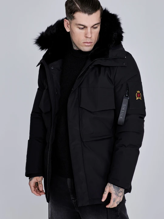 Zdjęcie produktu SikSilk Męska Czarna Parka