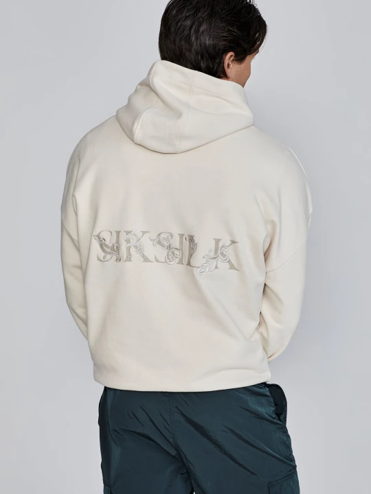 Zdjęcie produktu SikSilk Męska Ecru Filigranowa Bluza z Kapturem