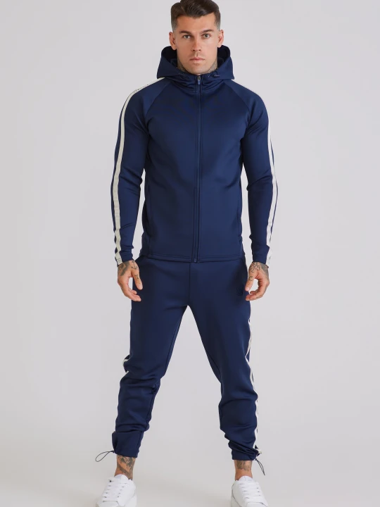 Zdjęcie produktu SikSilk Męska Granatowa Bluza z Kapturem i Spodnie Dresowe Zestaw