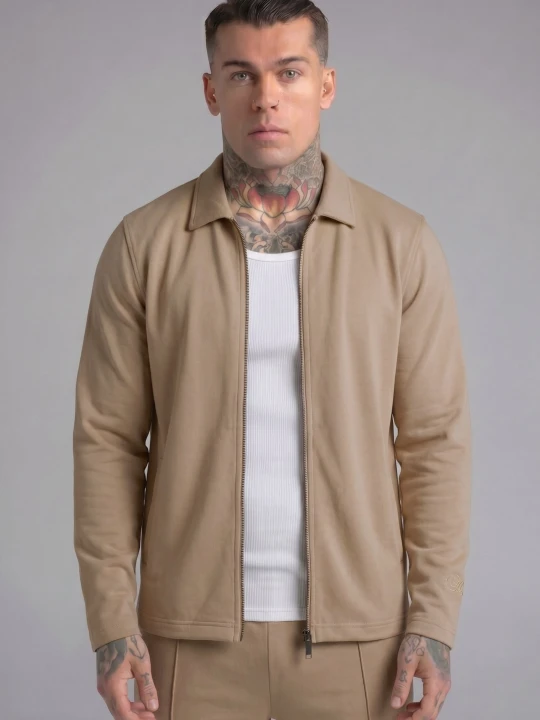 Zdjęcie produktu SikSilk Męska Kamienna Elegancka Koszula Wierzchnia beżowy
