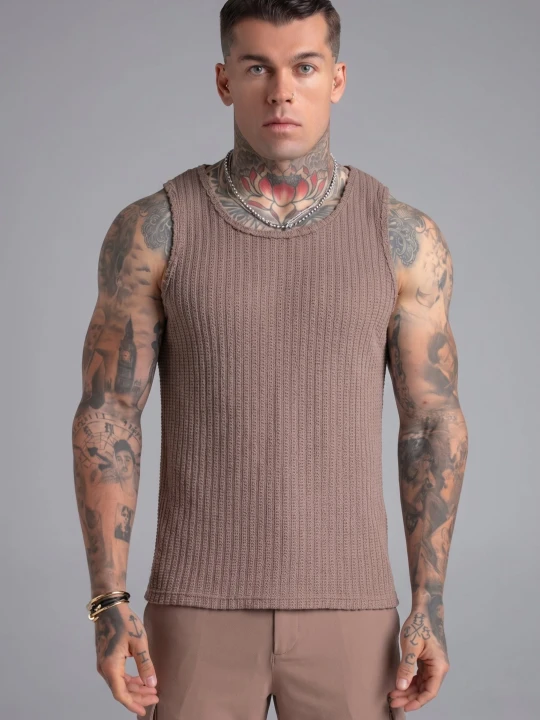 Zdjęcie produktu SikSilk Męska Kamizelka Brązowa