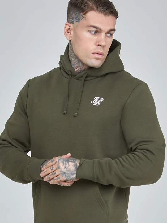 Zdjęcie produktu SikSilk Męska Khaki Esencjonalna Bluza z Kapturem