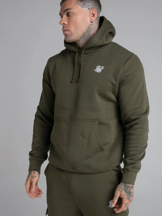 Zdjęcie produktu SikSilk Męska Khaki Esencjonalna Bluza z Kapturem