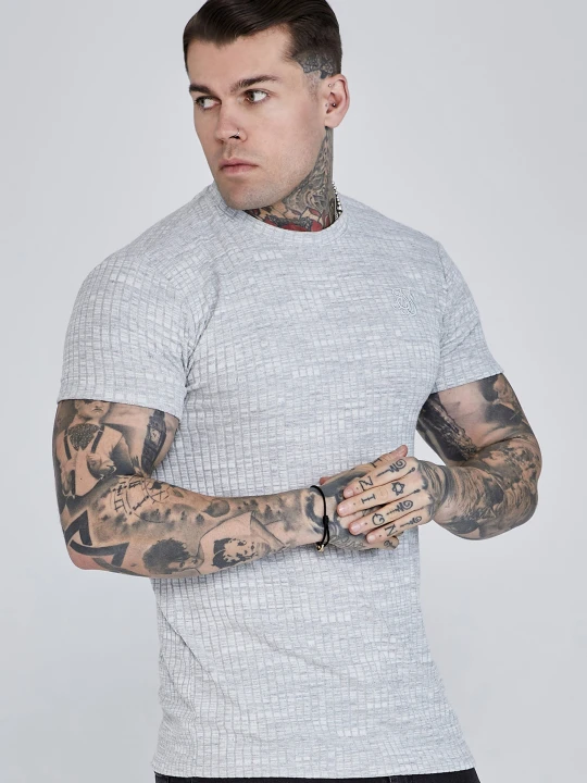 Zdjęcie produktu SikSilk Męska Koszulka Jasnoszara szary