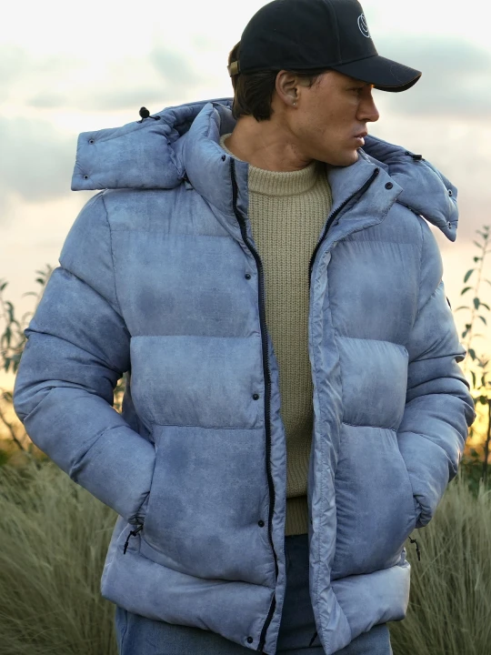 Zdjęcie produktu SikSilk Męska Kurtka Puchowa Jasnoszara szary