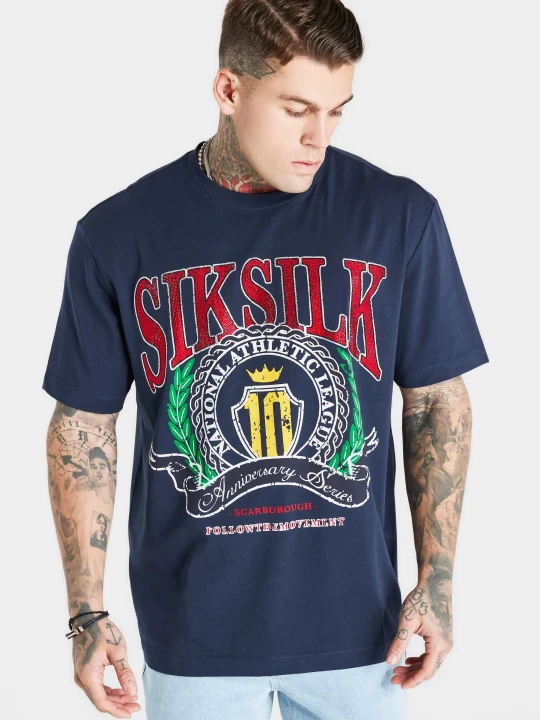 Zdjęcie produktu SikSilk Męska Marynarka Varsity Oversized T-Shirt Navy