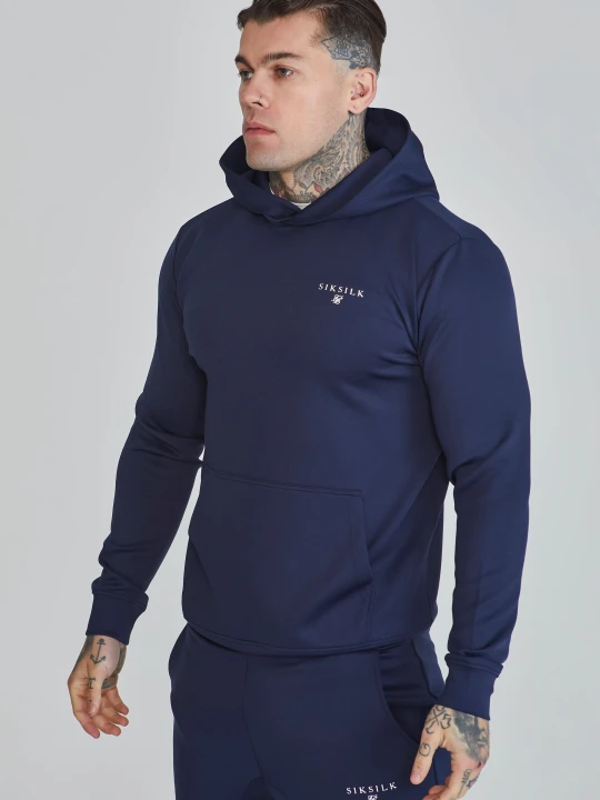 Zdjęcie produktu SikSilk Męska Marynarka z Kapturem Essentials w Kolorze Marynarskim z Poliestru