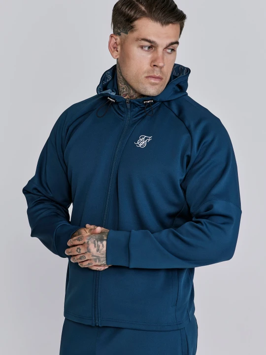 Zdjęcie produktu SikSilk Męska Niebieska Bluza z Pełnym Zamkiem