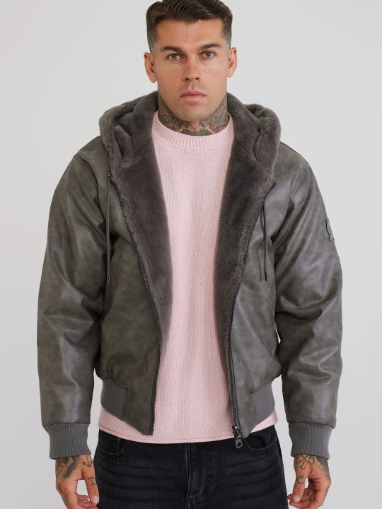 Zdjęcie produktu SikSilk Męska Szara Dwustronna Kurtka