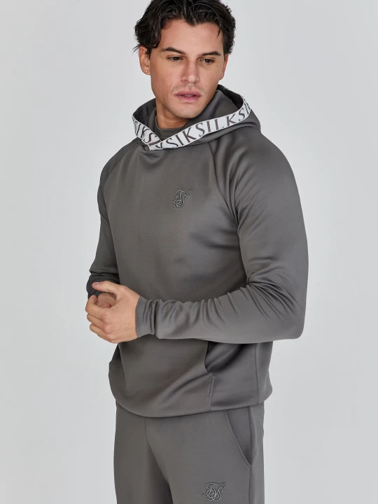 Zdjęcie produktu SikSilk Męska Szara Dynamiczna Bluza z Kapturem