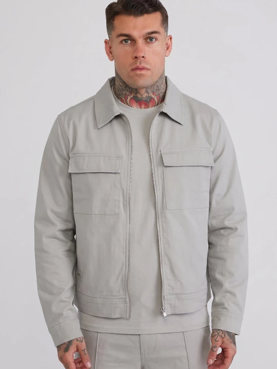 Zdjęcie produktu SikSilk Męska Szara Koszula Utility Overshirt