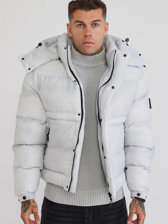 Zdjęcie produktu SikSilk Męska Szara Kurtka Puchowa