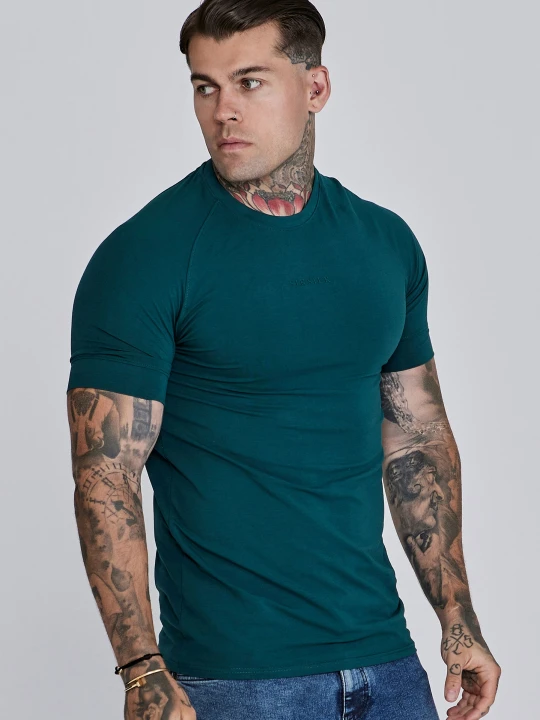 Zdjęcie produktu SikSilk Męska Zielona Elegancka Koszulka