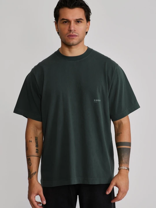 Zdjęcie produktu SikSilk Męska Zielona Graficzna Koszulka T-shirt