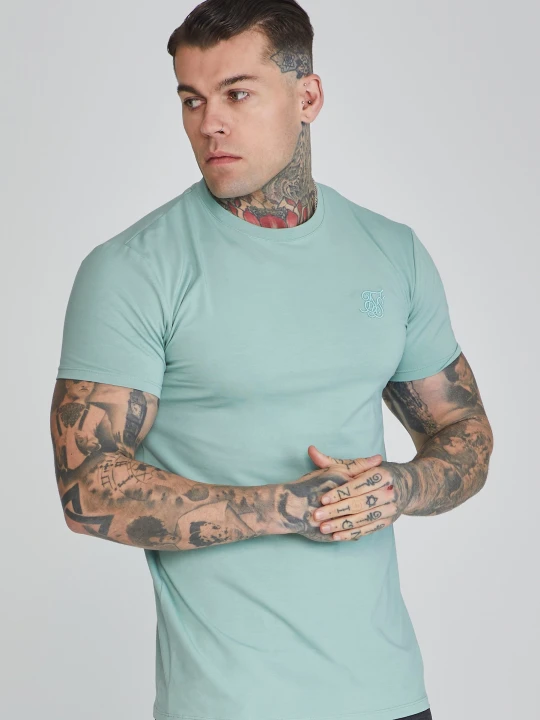 Zdjęcie produktu SikSilk Męska Zielona Koszulka Muscle Fit
