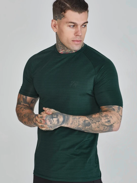 Zdjęcie produktu SikSilk Męska Zielona Koszulka Muscle Fit
