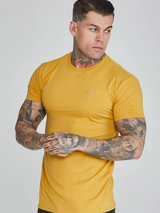 Zdjęcie produktu SikSilk Męska Żółta Koszulka Muscle Fit